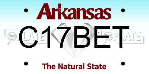 C17BET Arkansas License Plate