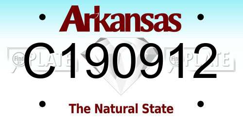 C190912 Arkansas License Plate