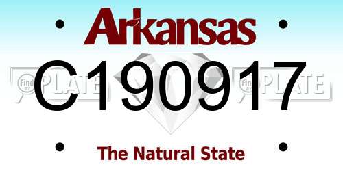 C190917 Arkansas License Plate