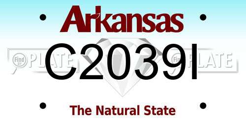 C2039I Arkansas License Plate