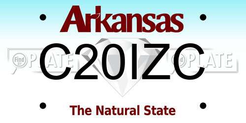 C20IZC Arkansas License Plate