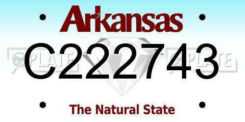 C222743 Arkansas License Plate
