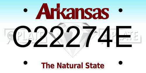 C22274E Arkansas License Plate