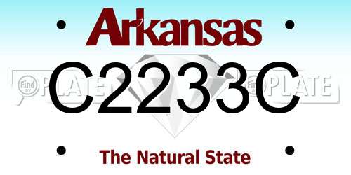 C2233C Arkansas License Plate
