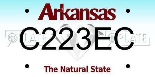 C223EC Arkansas License Plate