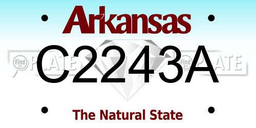 C2243A Arkansas License Plate