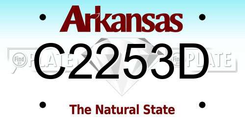 C2253D Arkansas License Plate