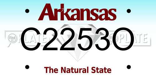 C2253O Arkansas License Plate