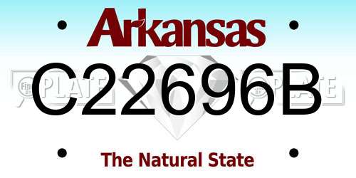 C22696B Arkansas License Plate