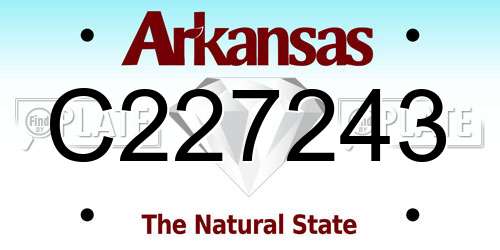 C227243 Arkansas License Plate