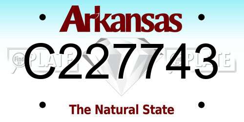 C227743 Arkansas License Plate