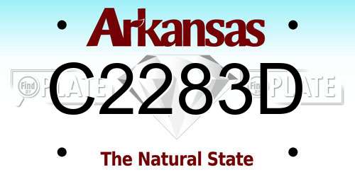 C2283D Arkansas License Plate
