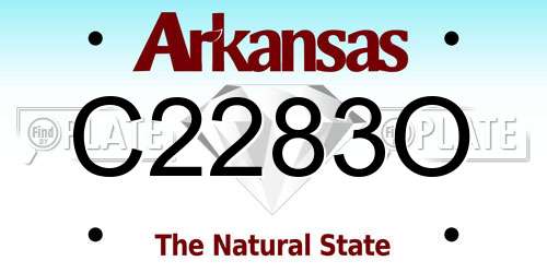 C2283O Arkansas License Plate