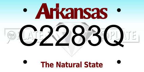 C2283Q Arkansas License Plate