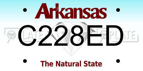 C228ED Arkansas License Plate