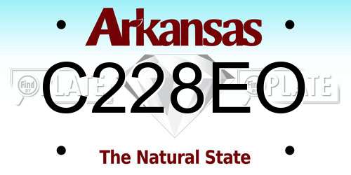 C228EO Arkansas License Plate