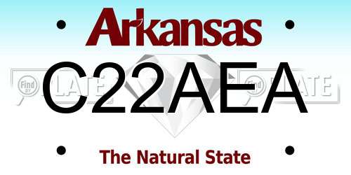 C22AEA Arkansas License Plate