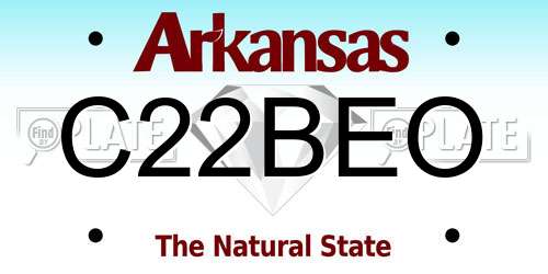 C22BEO Arkansas License Plate