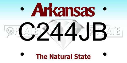 C244JB Arkansas License Plate