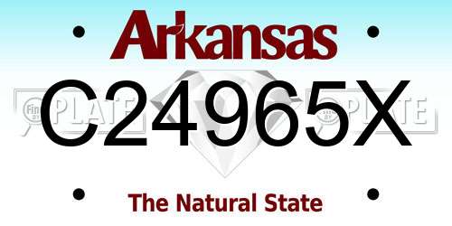 C24965X Arkansas License Plate