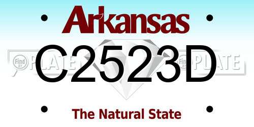 C2523D Arkansas License Plate