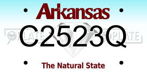 C2523Q Arkansas License Plate