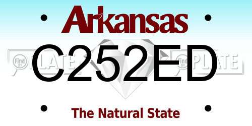 C252ED Arkansas License Plate