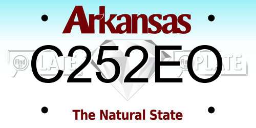 C252EO Arkansas License Plate