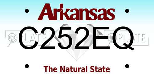 C252EQ Arkansas License Plate