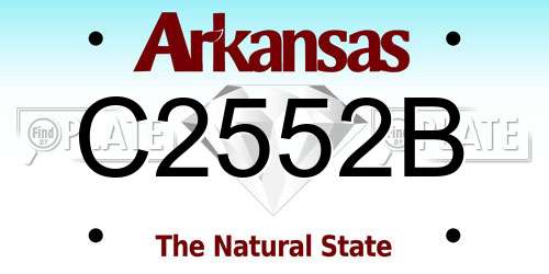 C2552B Arkansas License Plate