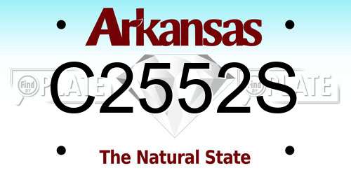 C2552S Arkansas License Plate