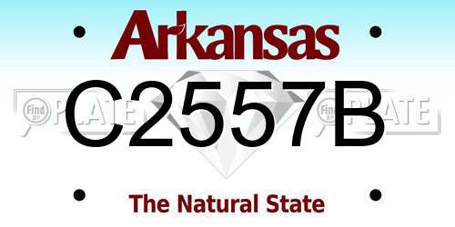 C2557B Arkansas License Plate