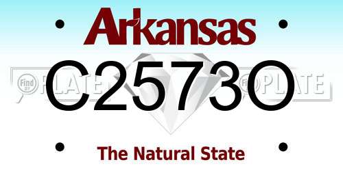 C2573O Arkansas License Plate