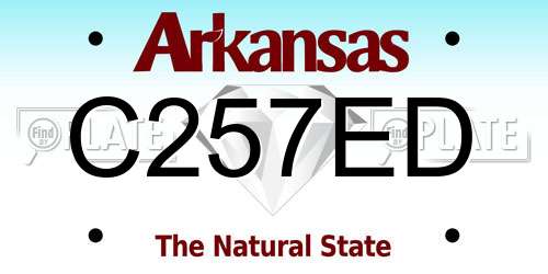 C257ED Arkansas License Plate