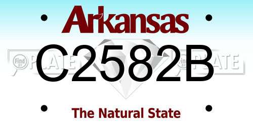 C2582B Arkansas License Plate