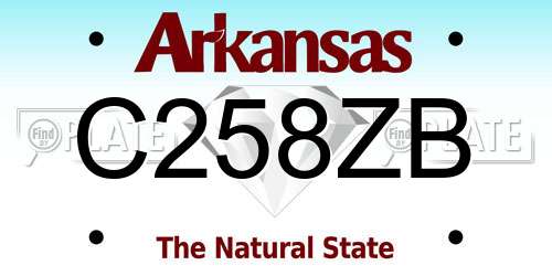 C258ZB Arkansas License Plate