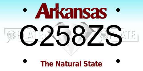 C258ZS Arkansas License Plate