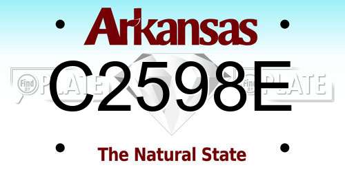 C2598E Arkansas License Plate