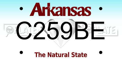 C259BE Arkansas License Plate