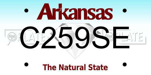 C259SE Arkansas License Plate