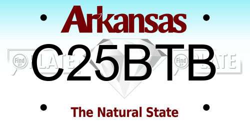C25BTB Arkansas License Plate