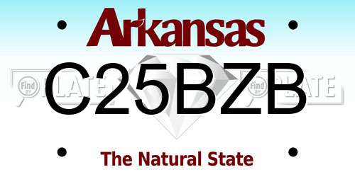 C25BZB Arkansas License Plate