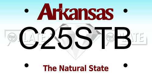 C25STB Arkansas License Plate