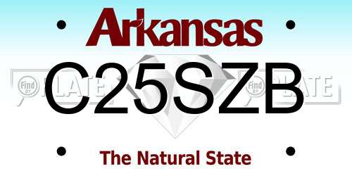 C25SZB Arkansas License Plate