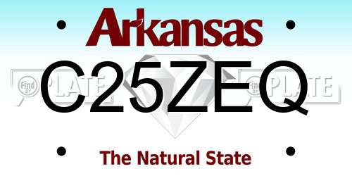 C25ZEQ Arkansas License Plate
