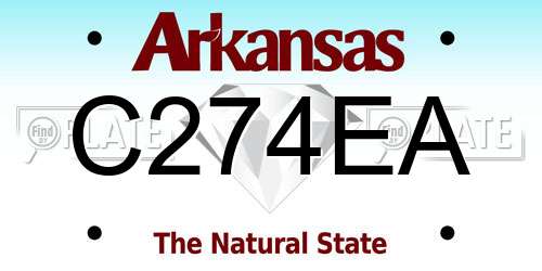 C274EA Arkansas License Plate