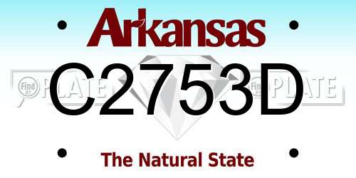 C2753D Arkansas License Plate