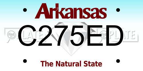 C275ED Arkansas License Plate