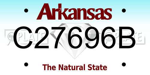 C27696B Arkansas License Plate