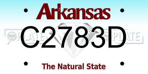C2783D Arkansas License Plate